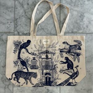 NWOT Sezane Maia Tote Limited Edition Whimsical Jungle Menagerie Cotton Bag